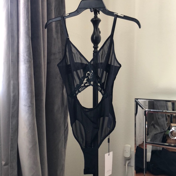 Lavish Alice Black Sheer leotard bodysuit - Picture 3 of 8